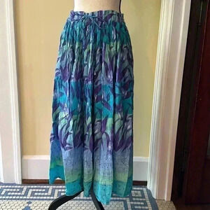 PHOOL | Vintage Broomstick Skirt with Colorful Tropical/Floral Print